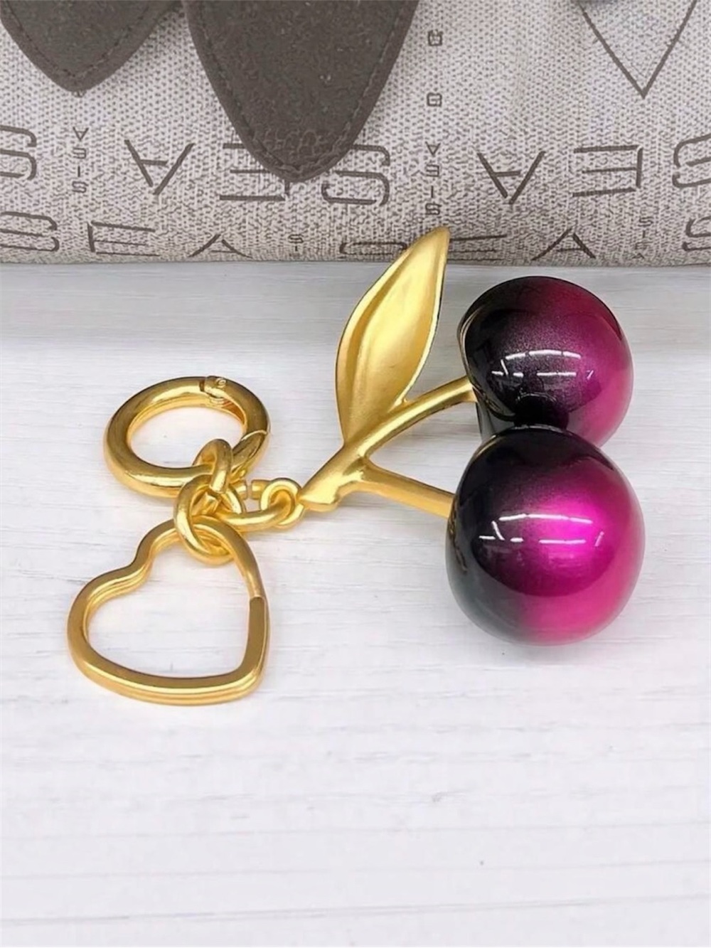 Bundle of 3 Bag Charms - Doll Keychain, Cherry Keychain & Mini Purse Charm 🍒 - Picture 10 of 16